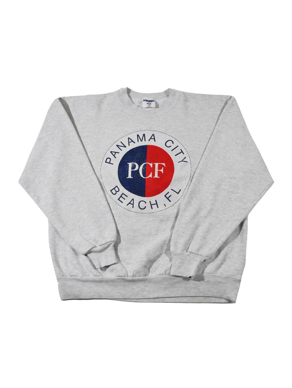 Vintage Panama City Beach Florida 90s Gray Fishing Sweatshirt Size Large
